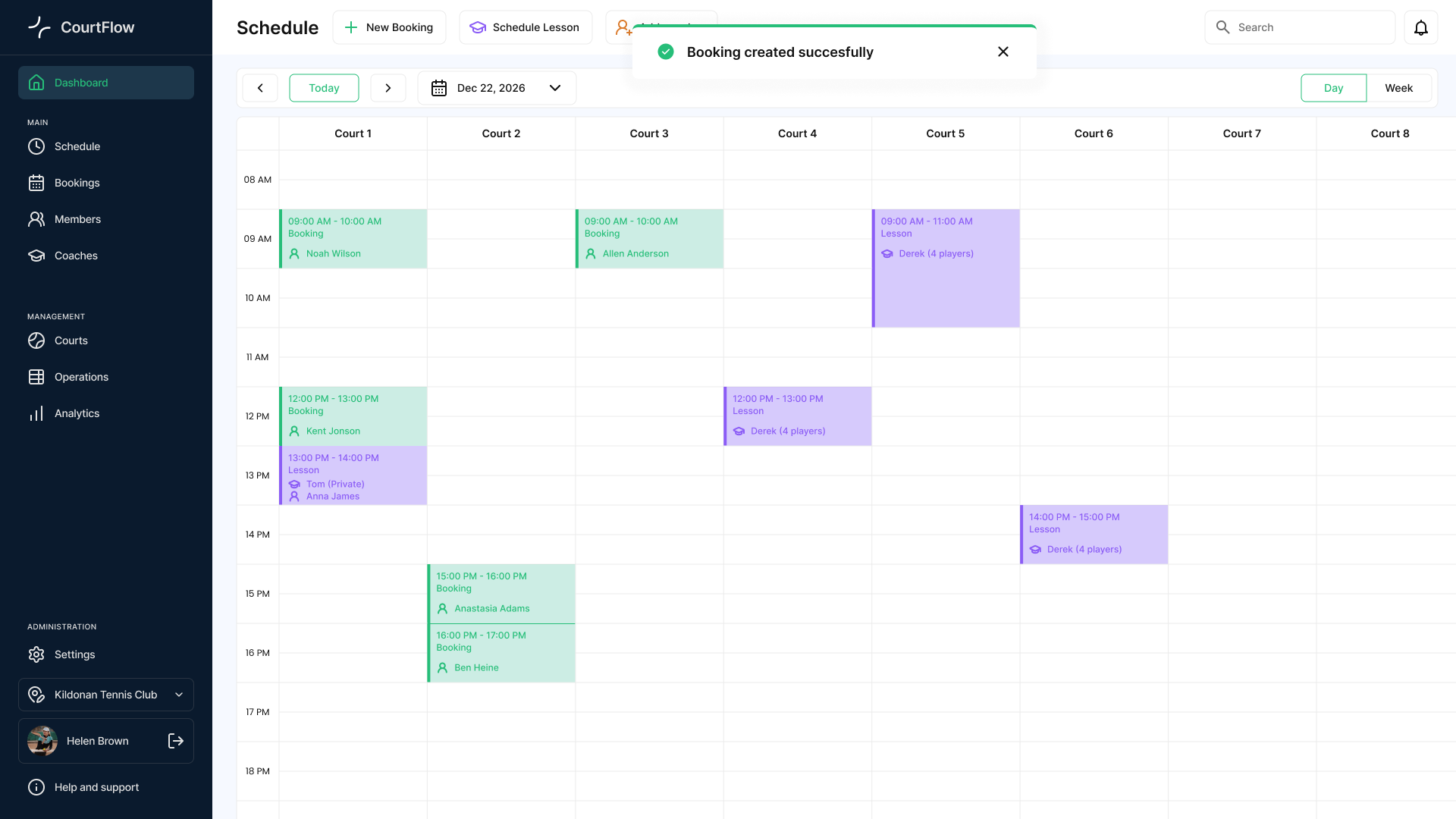 Booking created